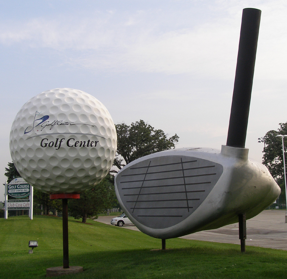 Image result for giant golf ball statue