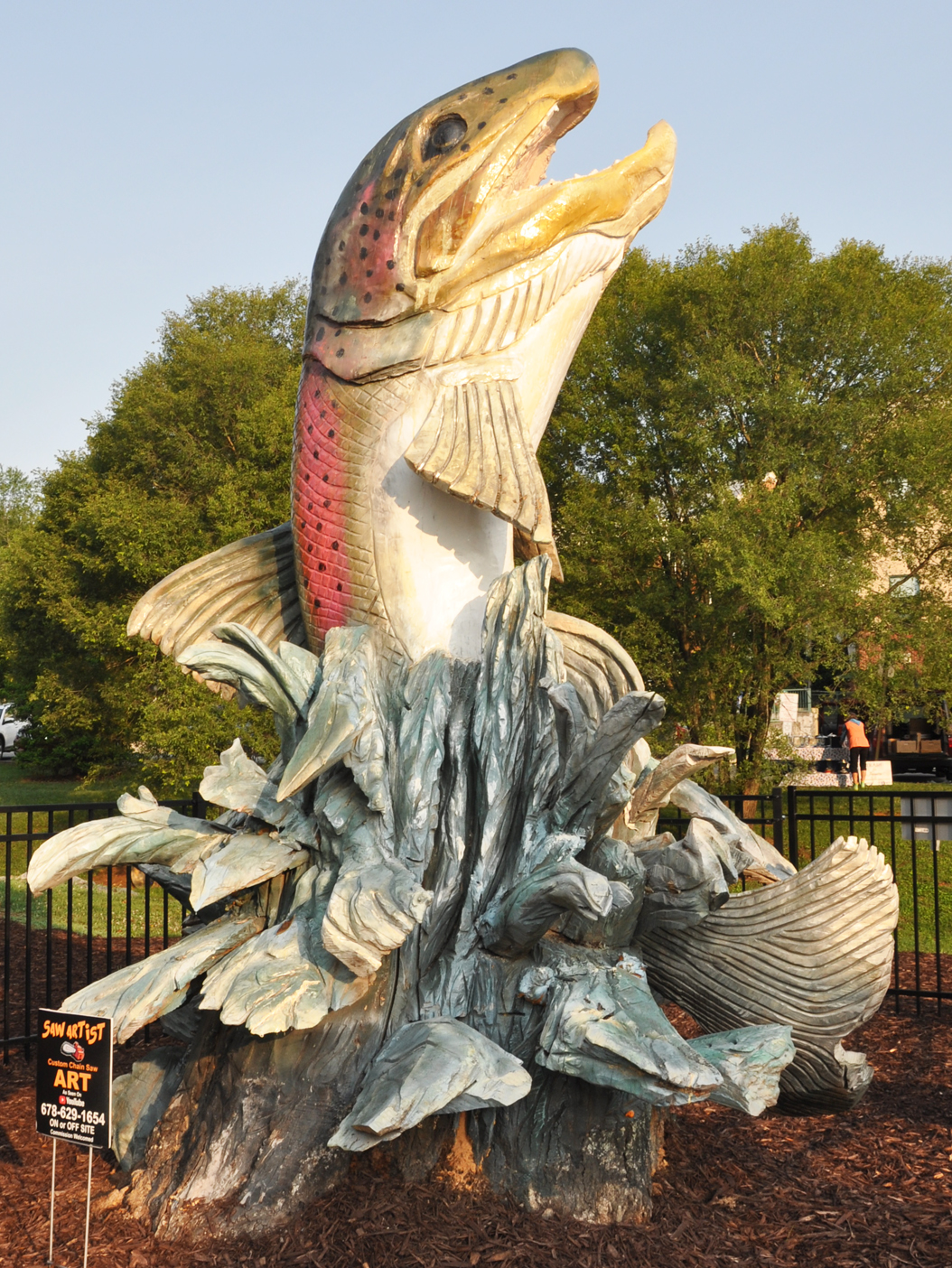 4" Long Cement Fish Lot of 3 Garden Art Concrete Statue Panfish School Cute!! 